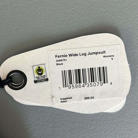 New PrAna Fernie Wide Leg Jumpsuit Black Modal Size S - Picture 10 of 12